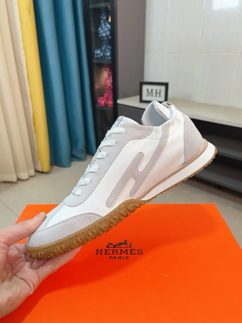Men's shoes 💰480🌸🌸[HERMES] Hermès sneakers, the upper is made of calfskin and suede, imported materials, full of texture, the lightweight sole is decorated with contrasting patterns, creating a versatile fashion style. Size: 38-44, 45 customized